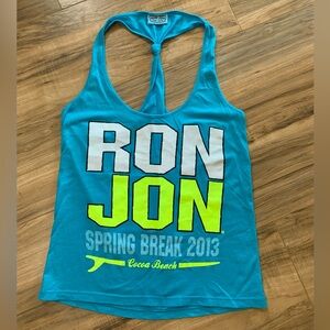 Ron Jon Surf Shop Beach Tank Turquoise 2013 size Medium